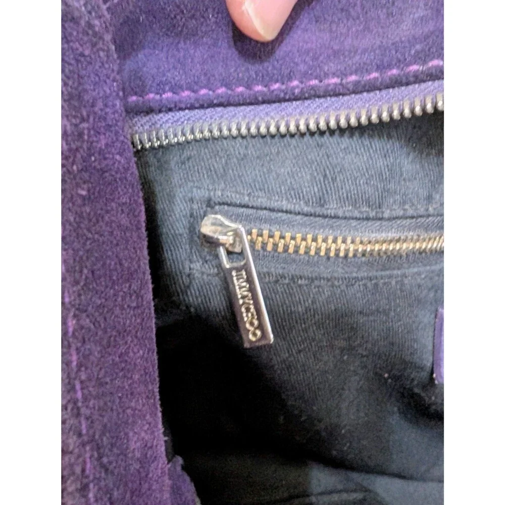 Vintage Jimmy Choo Purple Suede Studded Saba Hobo Shoulder Bag Handbag Y2K